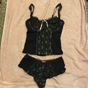 Elegant Black Lace Lingerie Set